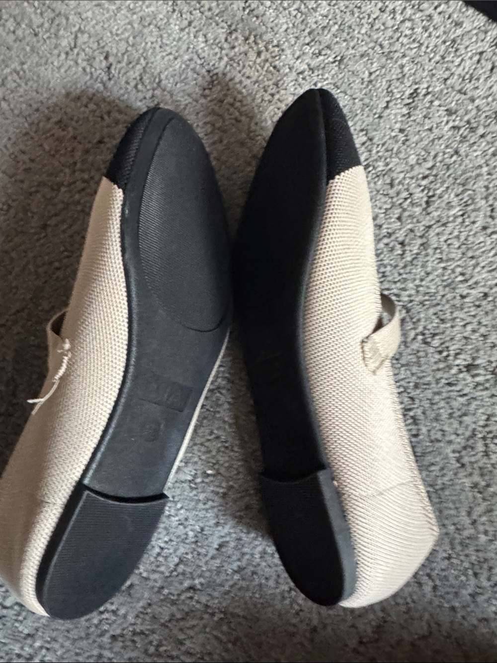 MIA Beige and Black Knit Mary Jane Flats - Picture 5 of 5
